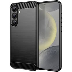 Mobigear Brushed Slim Coque Samsung Galaxy S25 Plus Coque arrière en TPU Souple - Noir