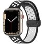 Mobigear Sport Plus Mag Bracelet Silicone Apple Watch Fermeture magnétique - 42/41/40/38 mm - Blanc / Charcoal