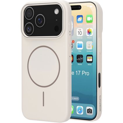 Mobiparts Slim Line Coque iPhone 17 Pro MagSafe Coque arrière Rigide - Off White