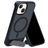 Mobiparts Hardcover Coque iPhone 15 MagSafe Coque arrière Rigide avec Support Amovible - Satin Black