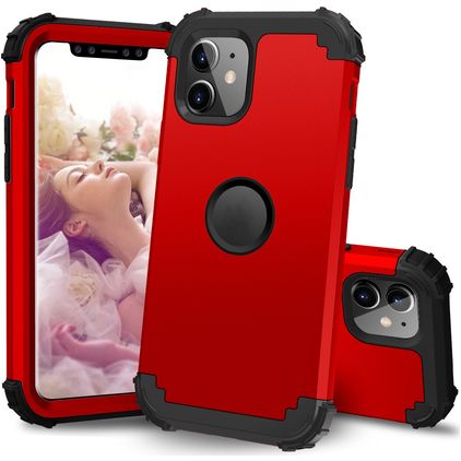 Mobigear Ultra Tough Coque iPhone 11 Coque arrière Rigide Anti-Chocs - Rouge