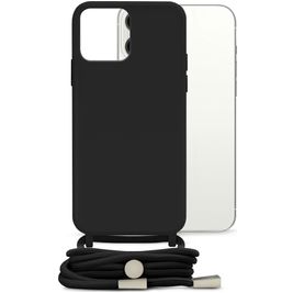 Mobilize Lanyard Gelly iPhone 13 Pro Max Coque avec cordon en TPU Souple - Noir