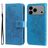Mobigear Flowers Housse iPhone 17 Pro Max Etui Porte-Monnaie - Bleu