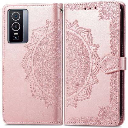 Mobigear Mandala Housse Vivo Y76 Etui Porte-Monnaie - Rose doré