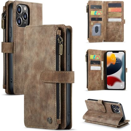 Caseme C30 Housse iPhone 13 Pro Max Etui Porte-Monnaie - Marron