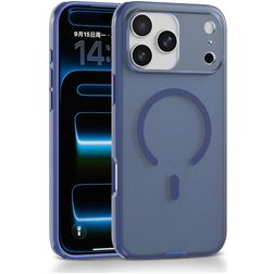 Mobigear Shockproof Grip Coque iPhone 17 Pro Max MagSafe Coque arrière Rigide - Bleu