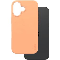 CARE by PanzerGlass Fashionable Coque iPhone 16 MagSafe Coque arrière en Silicone - Peachy
