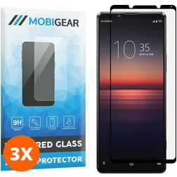 Mobigear Premium Sony Xperia 1 II Verre trempé Protection d'écran - Compatible Coque - Noir (Lot de 3)