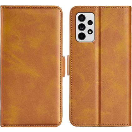 Mobigear Slim Magnet Housse Samsung Galaxy A33 Etui Porte-Monnaie - Cognac