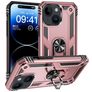 Mobigear Armor Ring Coque iPhone 15 Coque arrière Rigide Anti-Chocs avec Anneau-Support - Rose doré