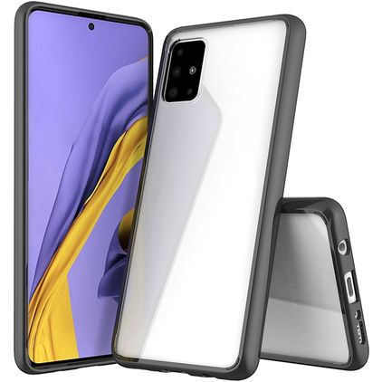 Mobigear Crystal Samsung Galaxy A51 Plastique rigide Coque arrière - Noir / Transparent