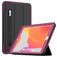Mobigear Tri-Fold Folio Coque iPad 8 (2020) Etui en Plastique rigide,TPU + Porte-crayon - Noir / Magenta