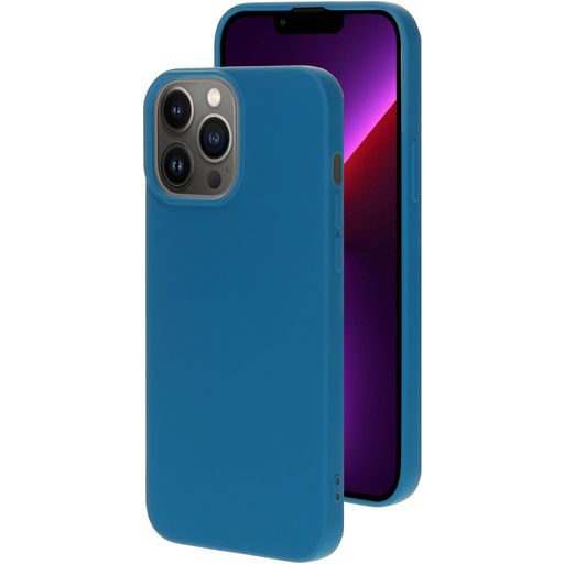 Mobiparts Coque iPhone 13 Pro Max Coque arrière en Silicone - Blueberry Blue