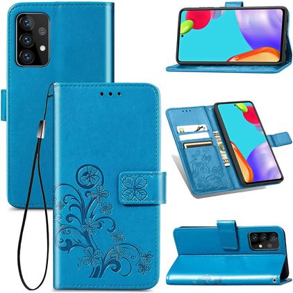 Mobigear Clover Housse Samsung Galaxy A52 Etui Porte-Monnaie - Bleu