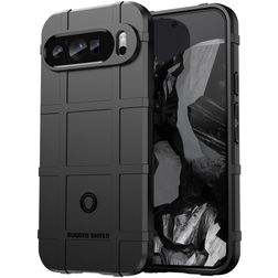 Mobigear Rugged Shield Coque Google Pixel 9 Pro Coque arrière en TPU Souple Anti-Chocs - Noir