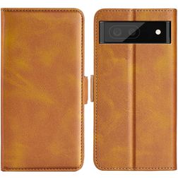 Mobigear Slim Magnet Housse Google Pixel 6a Etui Porte-Monnaie - Cognac