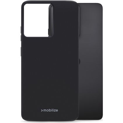 Mobilize Rubber Gelly Coque Motorola Moto G75 Coque arrière en TPU Souple - Noir