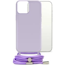 Mobilize Lanyard Gelly iPhone 13 Mini Coque avec cordon en TPU Souple - Pastel Purple