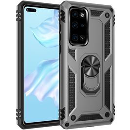 Mobigear Armor Ring Coque Huawei P40 Coque arrière Rigide Anti-Chocs avec Anneau-Support - Gris