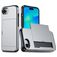 Mobigear Card Coque iPhone 17e Coque arrière Rigide Anti-Chocs avec Porte-Cartes - Argent