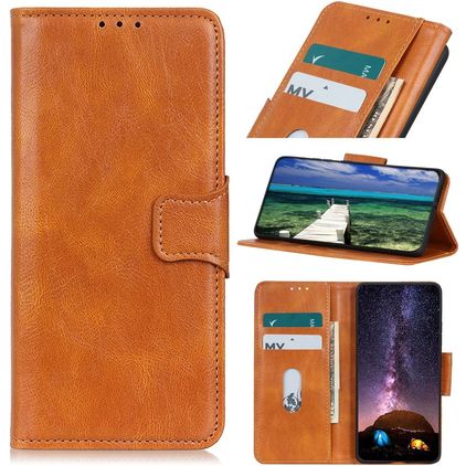 Mobigear Classy Housse iPhone 13 Pro Max Etui Porte-Monnaie - Cognac