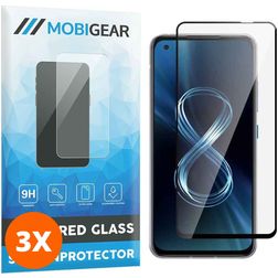 Mobigear Premium ASUS Zenfone 8 Verre trempé Protection d'écran - Compatible Coque - Noir (Lot de 3)