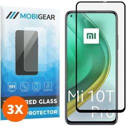 Mobigear Premium Xiaomi Mi 10T Pro Verre trempé Protection d'écran - Compatible Coque - Noir (Lot de 3)