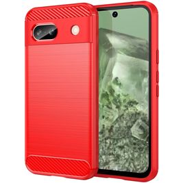 Mobigear Brushed Slim Coque Google Pixel 8a Coque arrière en TPU Souple - Rouge