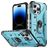 Mobigear Armor Ring Coque iPhone 14 Pro Max Coque arrière Rigide Anti-Chocs avec Anneau-Support - Bleu