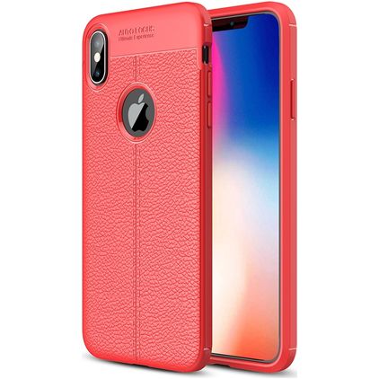 Mobigear Luxury Coque iPhone XS Max Coque arrière en TPU Souple - Rouge
