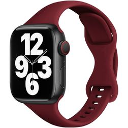 Mobigear Sport Slim Bracelet Silicone Apple Watch Fermeture à clou et passant - 42/41/40/38 mm - Bordeaux