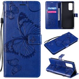 Mobigear Butterfly Housse Xiaomi Mi 10T Etui Porte-Monnaie - Bleu