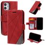 Mobigear Rhombus Housse iPhone 12 Mini Etui Porte-Monnaie - Rouge