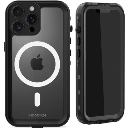 Mobilize Waterproof Coque iPhone 16 Pro Max MagSafe Coque arrière Imperméable Rigide - Noir