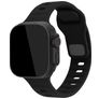 Mobilize Sports Bracelet Silicone Apple Watch Fermeture à clou et passant - 42/41/40/38 mm - Noir