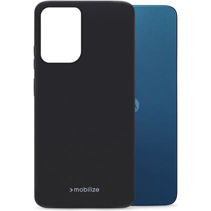 Mobilize Rubber Gelly Coque Motorola Moto G34 Coque arrière en TPU Souple - Matt Black