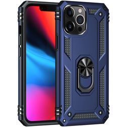 Mobigear Armor Ring Coque iPhone 13 Pro Coque arrière Rigide Anti-Chocs avec Anneau-Support - Bleu