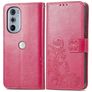 Mobigear Clover Housse Motorola Edge 30 Pro Etui Porte-Monnaie - Magenta