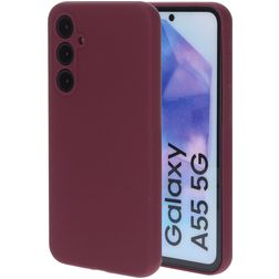 Mobiparts Coque Samsung Galaxy A55 Coque arrière en Silicone - Plum Red