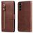 Mobigear Zipper Housse Samsung Galaxy S23 Etui Porte-Monnaie - Marron