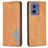 Mobigear Rhombus Slim Housse Motorola Moto G85 Etui - Cognac
