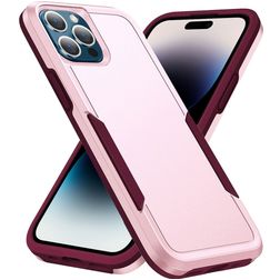 Mobigear Heavy Armor Coque iPhone 14 Pro Coque arrière Rigide Anti-Chocs - Rose / Violet