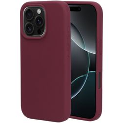 Mobiparts Coque iPhone 16 Pro Coque arrière en Silicone - Plum Red