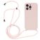 Mobigear Lanyard iPhone 15 Pro Max Coque avec cordon en Silicone - Sand Pink