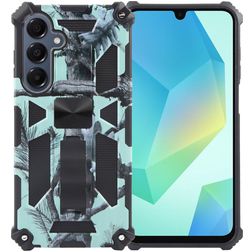 Mobigear Armor Stand Coque Samsung Galaxy A16 Coque arrière Rigide Anti-Chocs avec Support Amovible - Vert