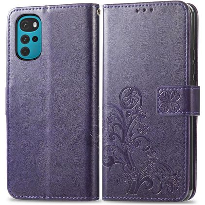 Mobigear Clover Motorola Moto G22 Étui Portefeuille - Violet