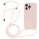 Mobigear Lanyard iPhone 14 Pro Max Coque avec cordon en Silicone - Sand Pink