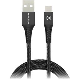Mobilize Strong Nylon - Câble USB-A vers USB-C 2 mètres - Noir