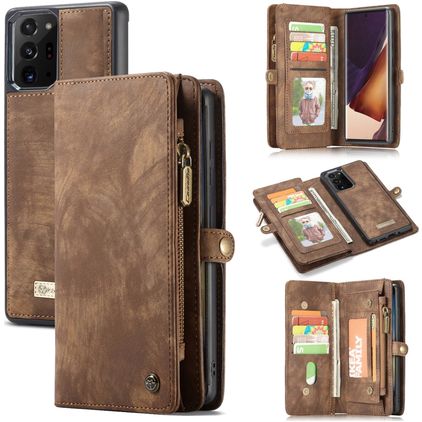 Caseme 008 Housse Samsung Galaxy Note 20 Ultra Etui avec Coque Détachable Porte-Monnaie - Marron