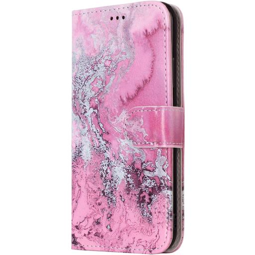 Mobigear Marble Housse iPhone XS Etui Porte-Monnaie - Rose
